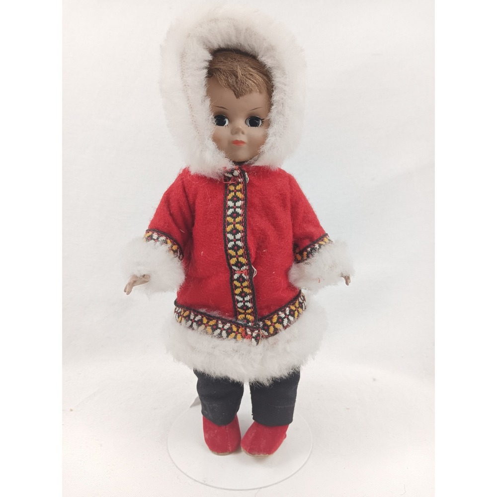 Madame Alexander Eskimo Doll Red Fur Trimmed Parka‎ Vintage Collectible